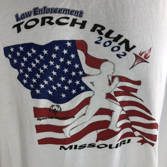 Missouri Law Enforcement Torch Run 2002 T Shirt Size Large Double Sided Tee - Picture 2 of 12